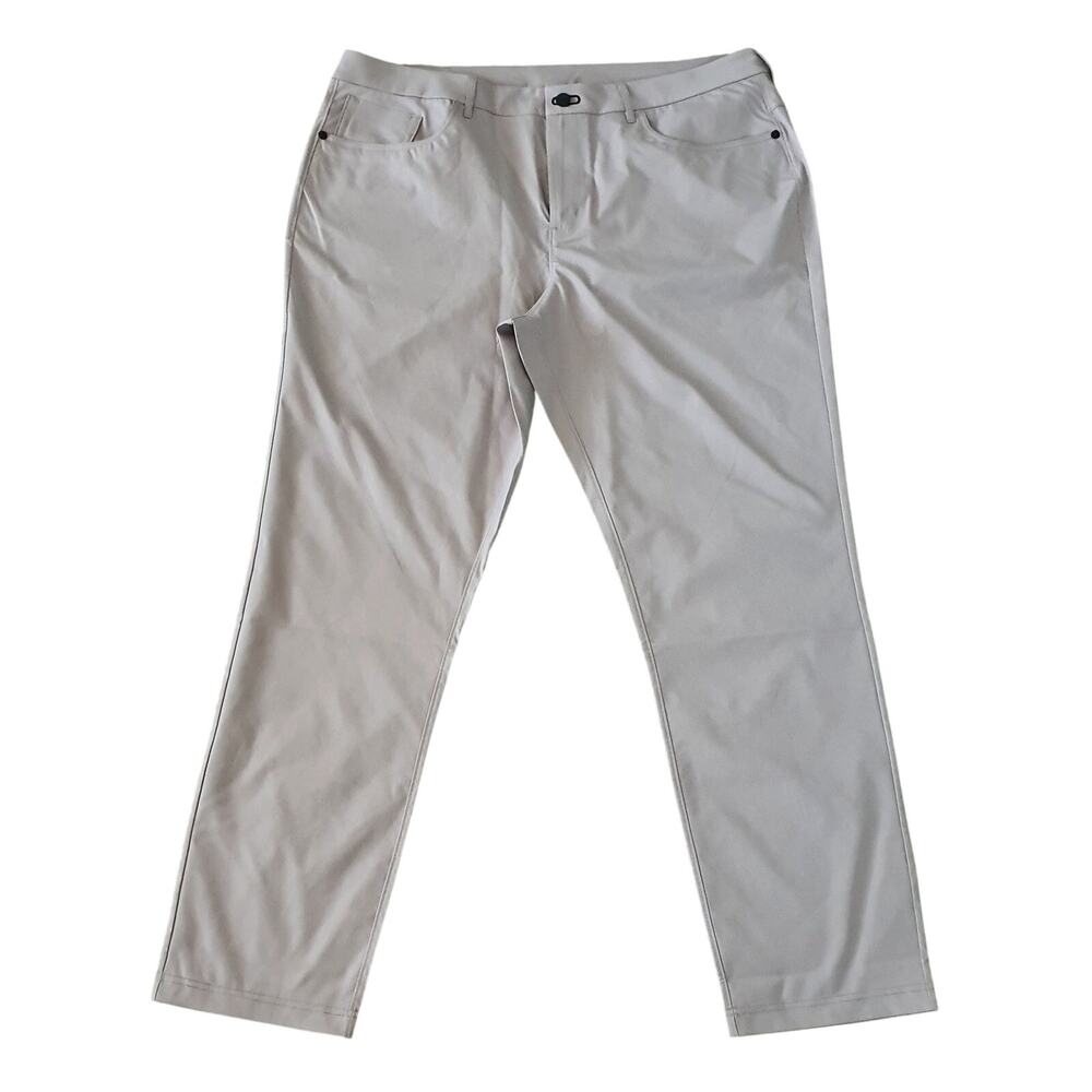 Public Rec Dealmaker Trouser Pant Straight Leg Mens 40/34 Light Tan Flat Front